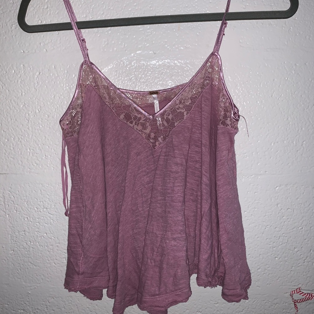 free people pink lace tank top